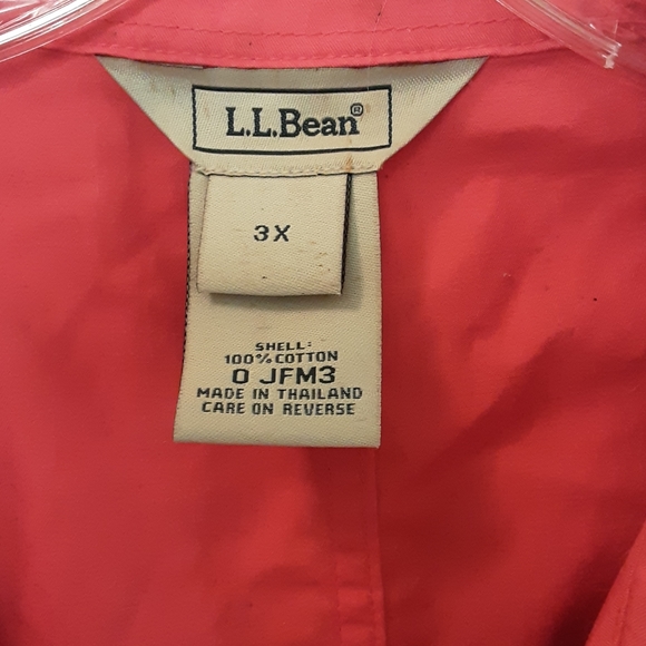 L.L.Bean 3X Red 100% COTTON Lightweight Jacket - Picture 2 of 4